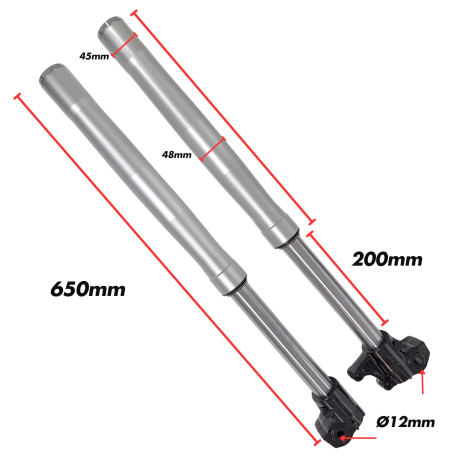 JUEGO DE HORQUILLA INVERTIDA – PIT BIKE 650mm